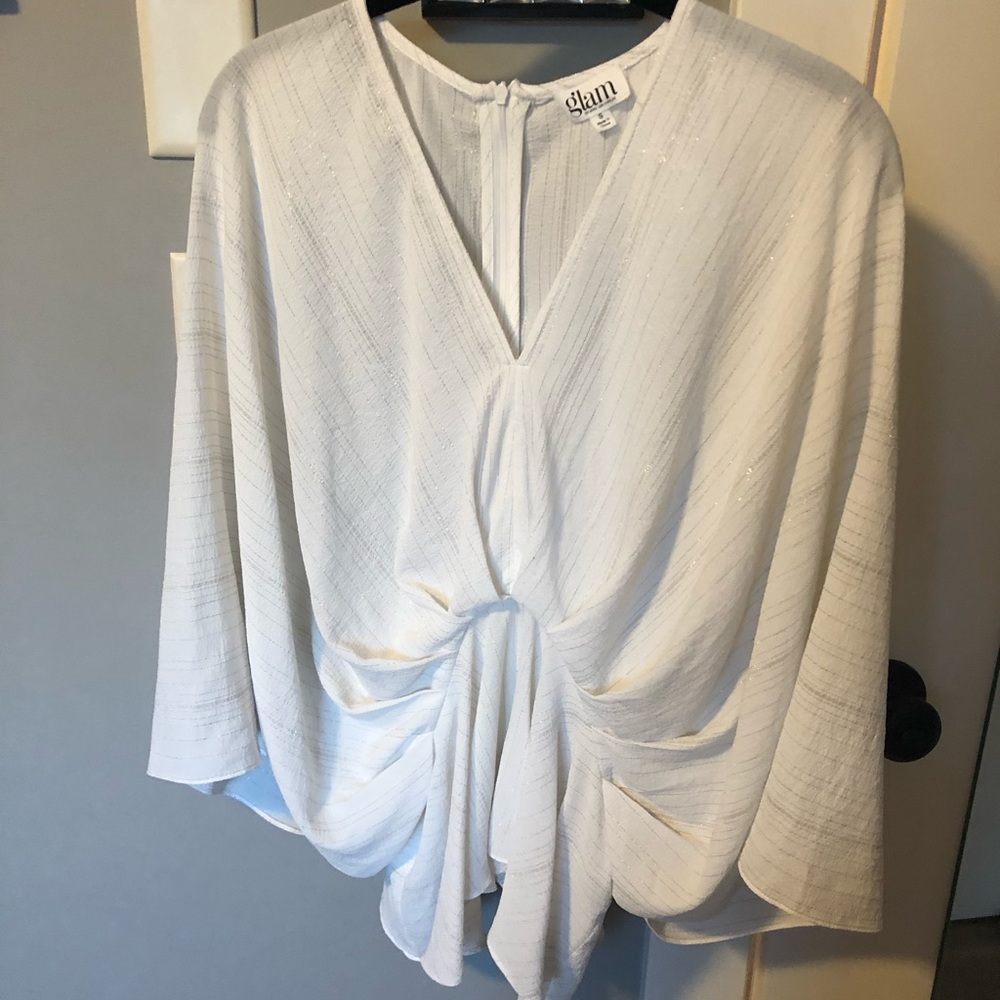 Glam cream blouse with beautiful gold accents